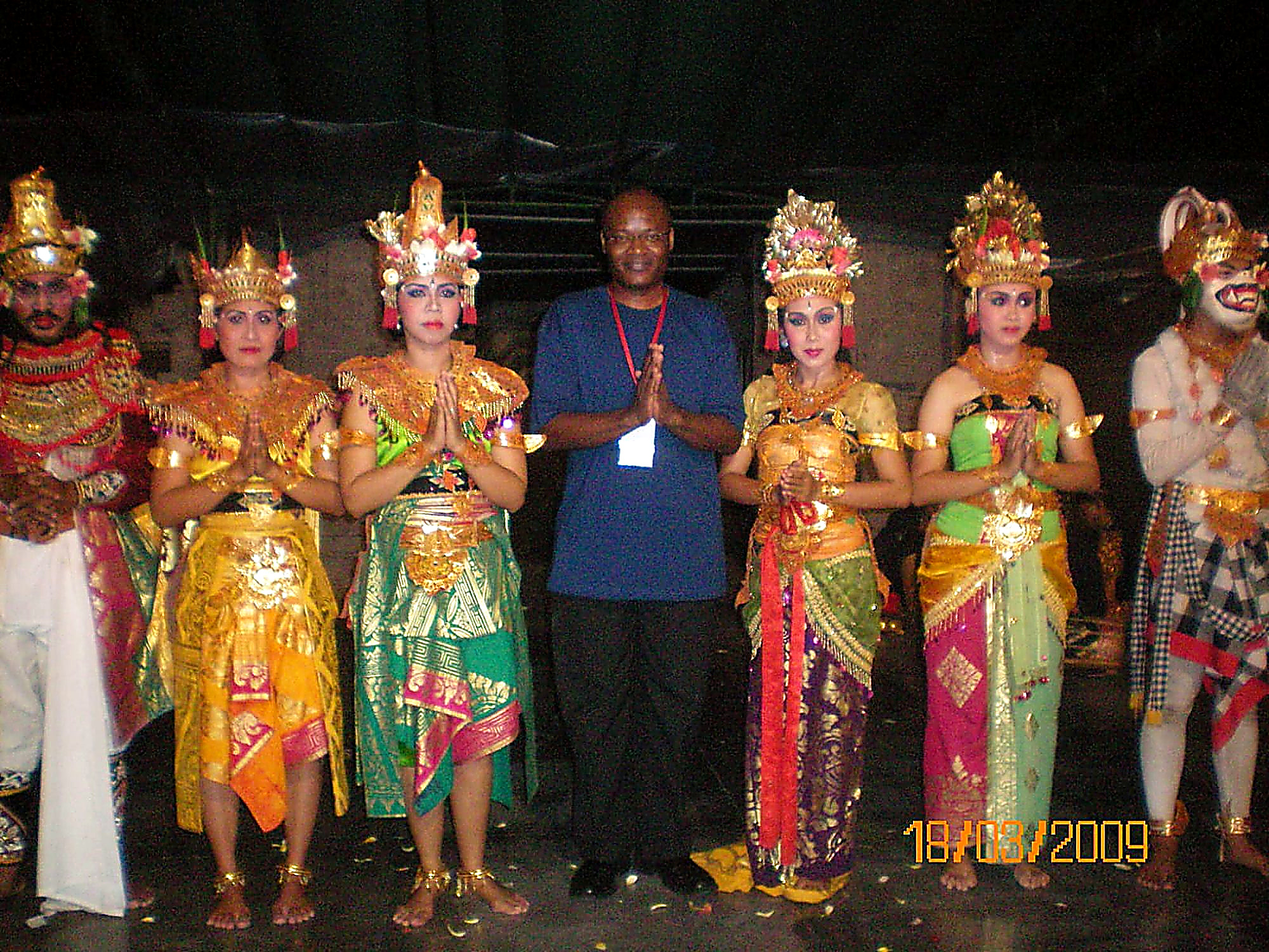 Francis Wanaswa with Balinese performers during work in Southeast Asia, 2009